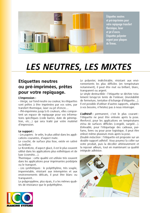 Icomarking neutres mixtes