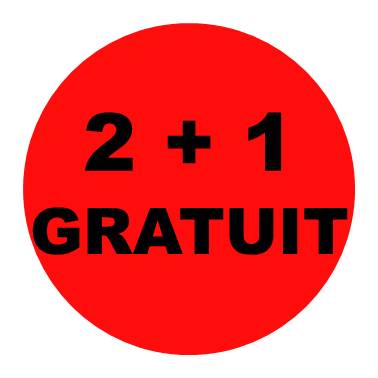 étiquette promotion 2 + 1 gratuit