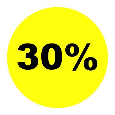 étiquette promotion 30% réduction