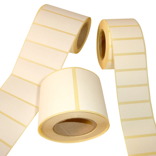 Etiquettes : BOBINE EN POLYESTER BLANC 60 x 40 mm Mandrin 76 mm